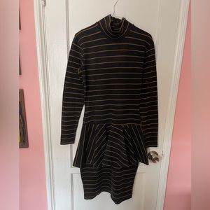 Vintage Betsey Johnson Jersey Peplum Wiggle Dress Large Punk Lable